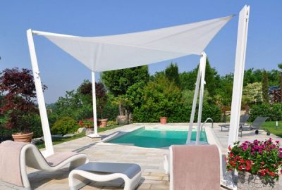 Shade sails ochrona przed słońcem w ogrodzie
