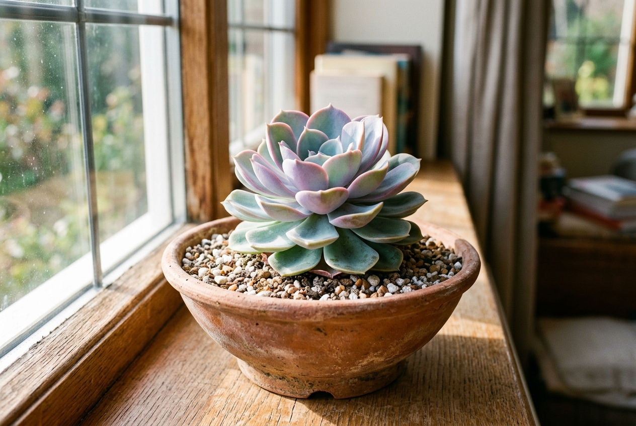 Eszeweria (Echeveria) – efektowne rozety znoszące ostre słońce – zdjęcie ilustrujące artykuł „Królowe słonecznych parapetów? To oczywiście sukulenty i kakt
